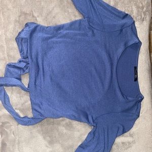 Blue Sleeve Shirt w/ open back